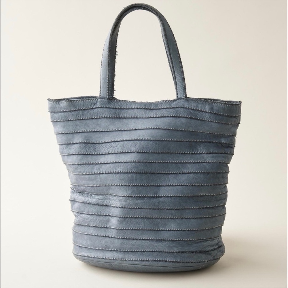 Sundance Leather Blue Crosstown Tote. P29